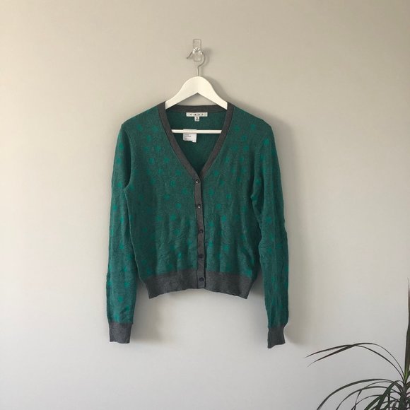 NWT CAbi Muted Polka Dot V-neck Sweater Small - Picture 10 of 16
